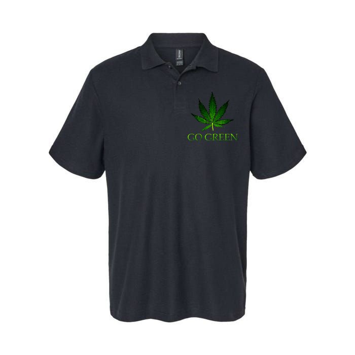 Go Green Medical Marijuana Weed Softstyle Adult Sport Polo