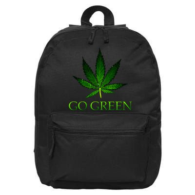 Go Green Medical Marijuana Weed 16 in Basic Backpack