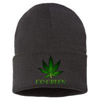 Go Green Medical Marijuana Weed Sustainable Knit Beanie