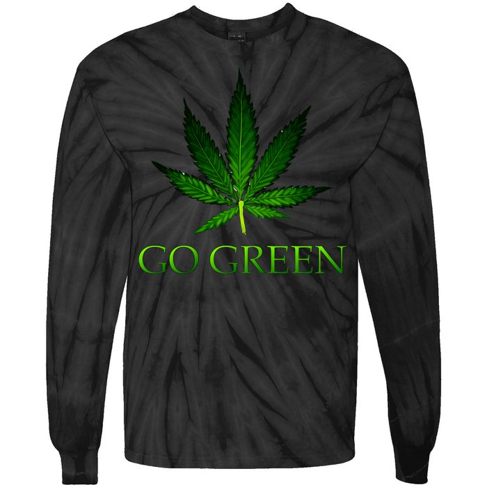 Go Green Medical Marijuana Weed Tie-Dye Long Sleeve Shirt