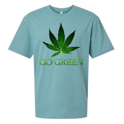 Go Green Medical Marijuana Weed Sueded Cloud Jersey T-Shirt