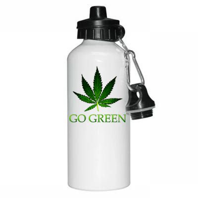 Go Green Medical Marijuana Weed Aluminum Water Bottle