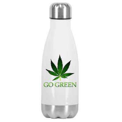 Go Green Medical Marijuana Weed Stainless Steel Insulated Water Bottle