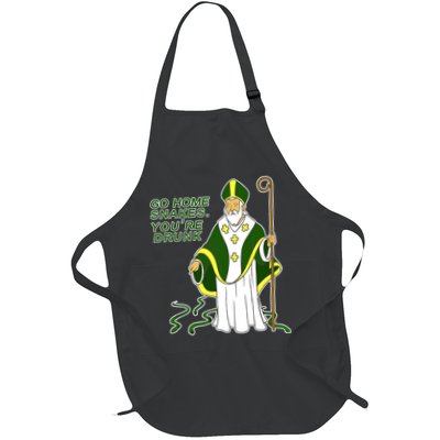 Go Home Snakes Your Drunk St Patrick's Full-Length Apron With Pockets