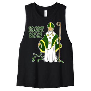 Go Home Snakes Your Drunk St Patrick's Women's Racerback Cropped Tank