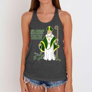 Go Home Snakes Your Drunk St Patrick's Women's Knotted Racerback Tank