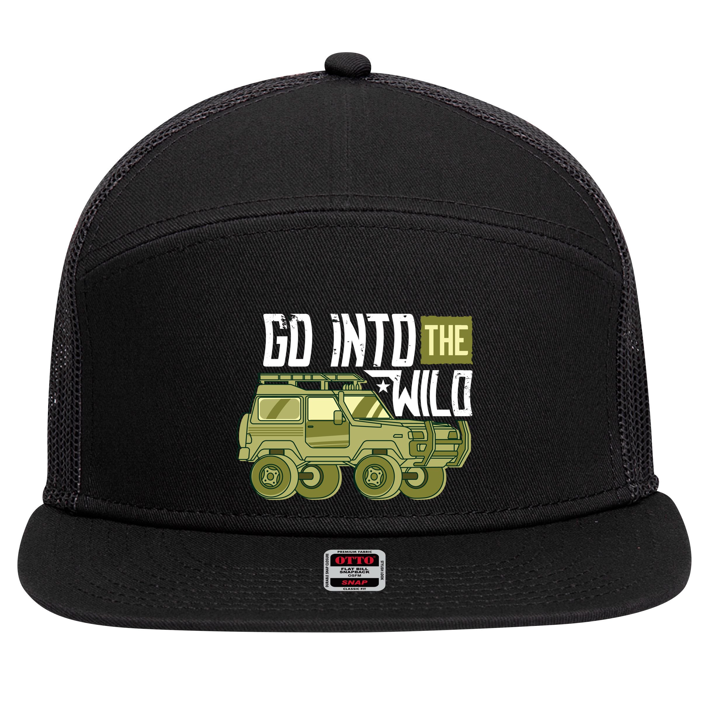 Go Into The Wild 7 Panel Mesh Trucker Snapback Hat