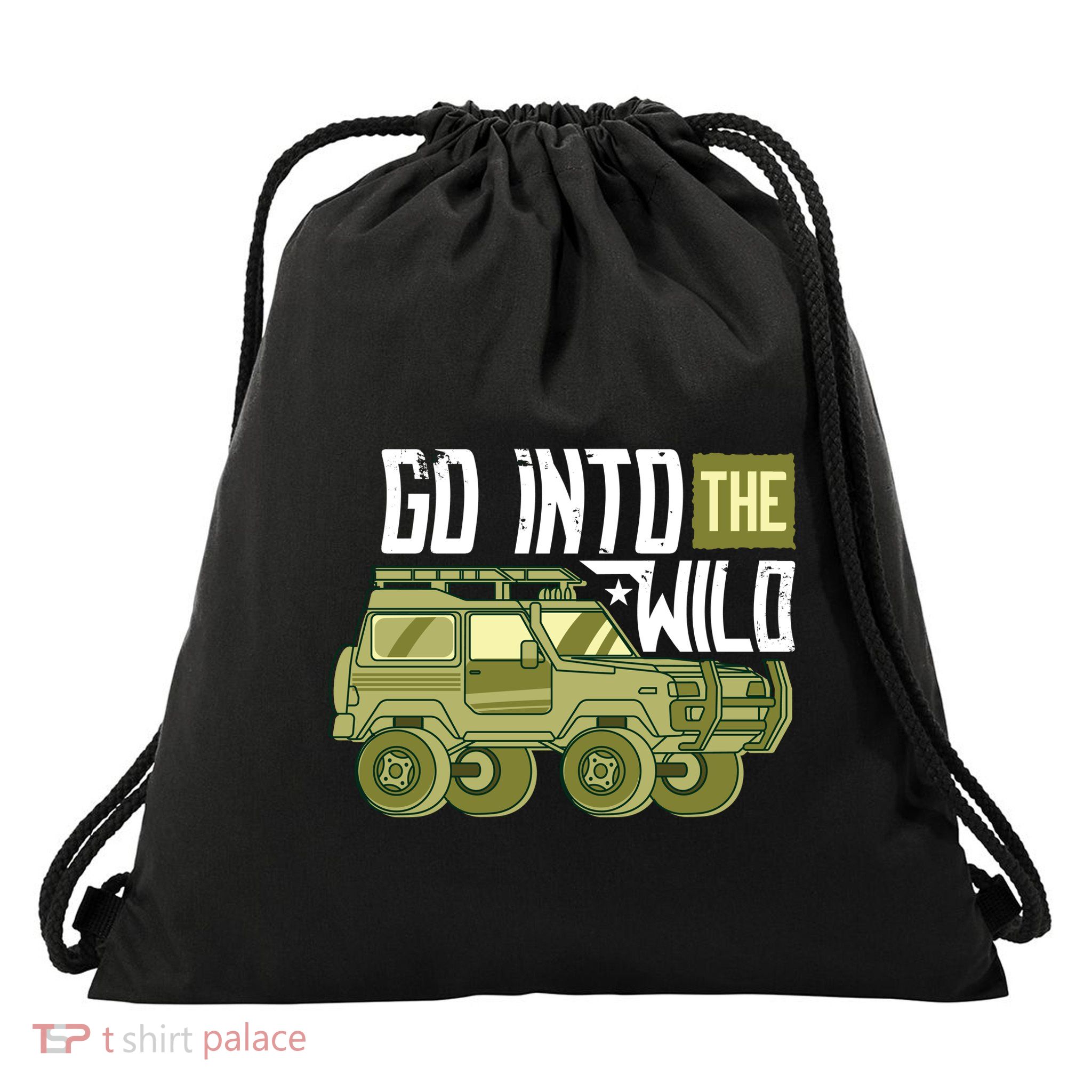 Go Into The Wild Drawstring Bag