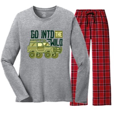 Go Into The Wild Women's Long Sleeve Flannel Pajama Set 