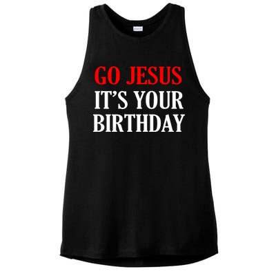 Go Jesus, It's Your Birthday Ladies PosiCharge Tri-Blend Wicking Tank