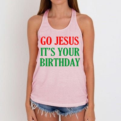 Go Jesus, It's Your Birthday Women's Knotted Racerback Tank