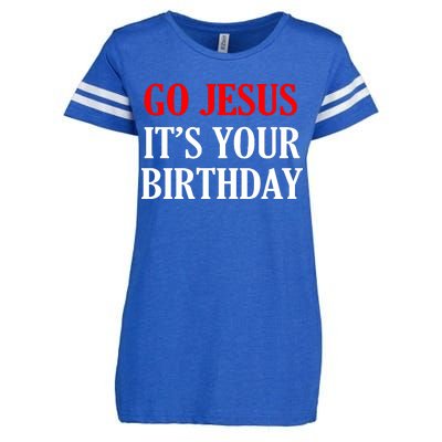 Go Jesus, It's Your Birthday Enza Ladies Jersey Football T-Shirt