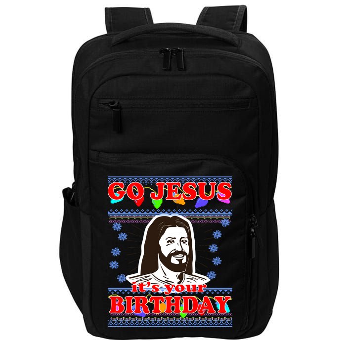 Go Jesus It's Your Birthday Ugly Christmas Impact Tech Backpack