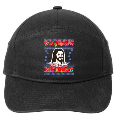 Go Jesus It's Your Birthday Ugly Christmas 7-Panel Snapback Hat