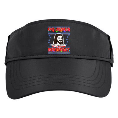 Go Jesus It's Your Birthday Ugly Christmas Adult Drive Performance Visor