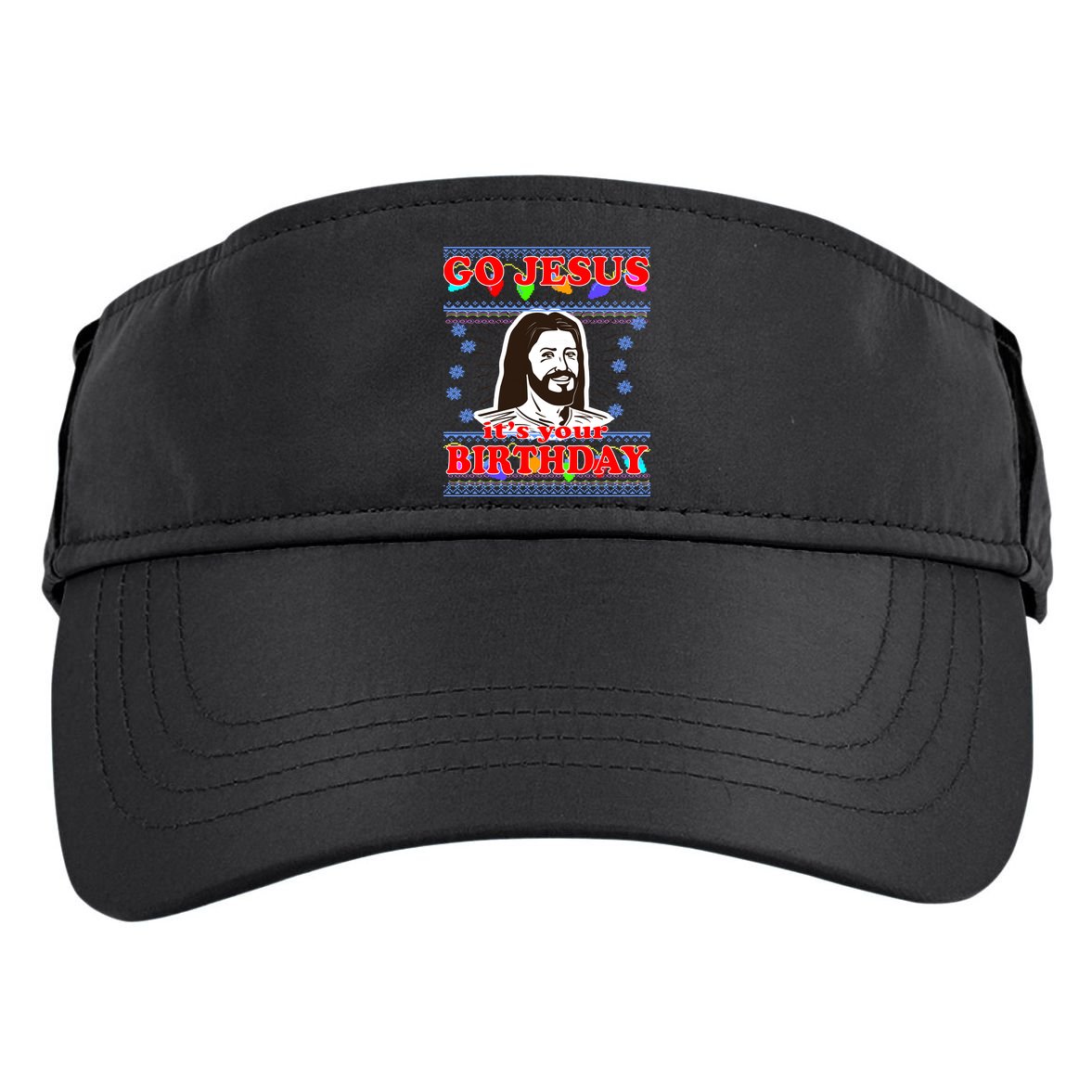 Go Jesus It's Your Birthday Ugly Christmas Adult Drive Performance Visor
