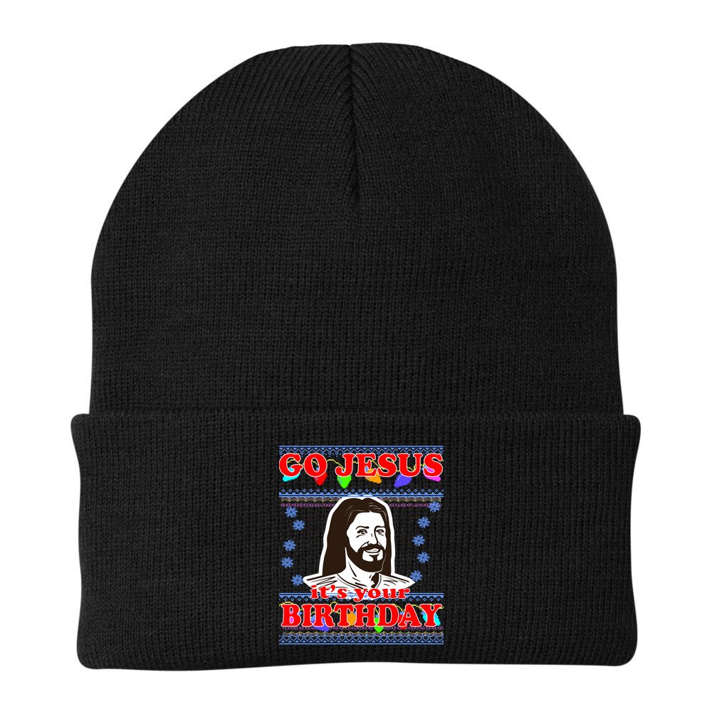 Go Jesus It's Your Birthday Ugly Christmas Beanie