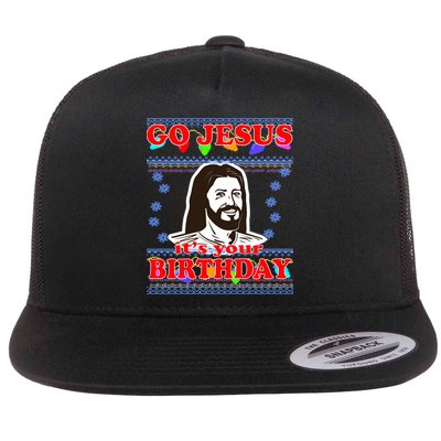 Go Jesus It's Your Birthday Ugly Christmas Flatbill Hat