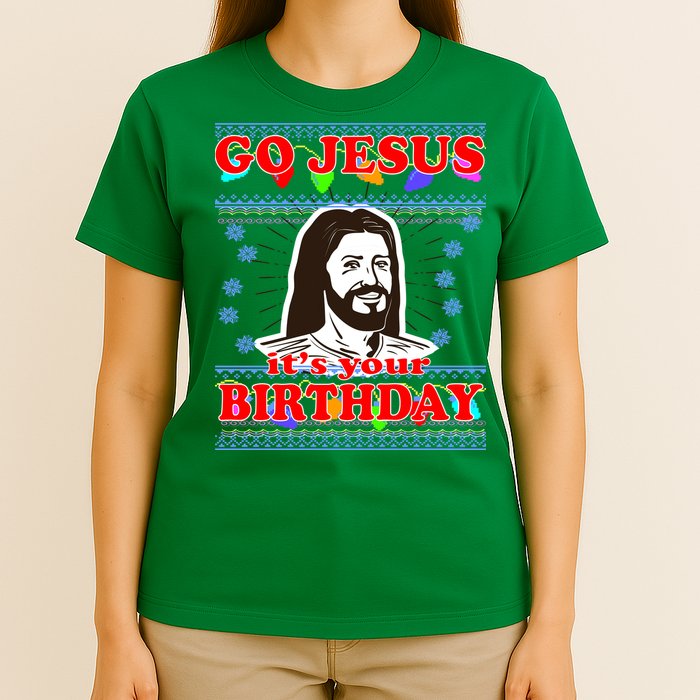 Go Jesus It's Your Birthday Ugly Christmas T-Shirt