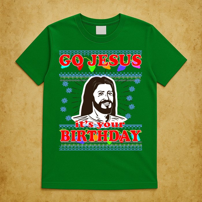 Go Jesus It's Your Birthday Ugly Christmas T-Shirt
