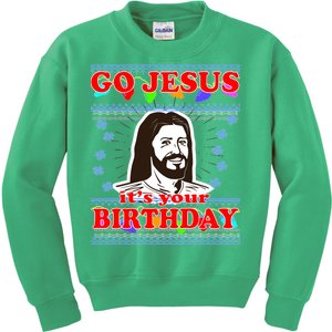 Go Jesus It's Your Birthday Ugly Christmas Kids Sweatshirt