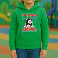 Go Jesus It's Your Birthday Ugly Christmas Kids Hoodie