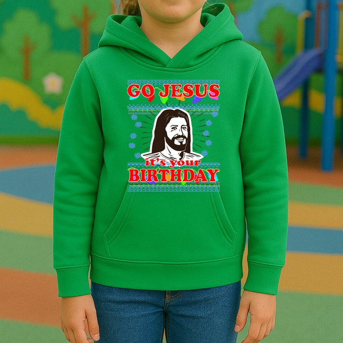 Go Jesus It's Your Birthday Ugly Christmas Kids Hoodie