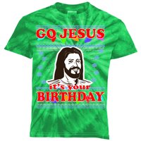 Go Jesus It's Your Birthday Ugly Christmas Kids Tie-Dye T-Shirt