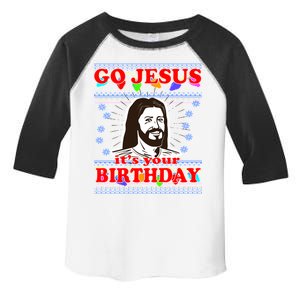 Go Jesus It's Your Birthday Ugly Christmas Toddler Fine Jersey T-Shirt