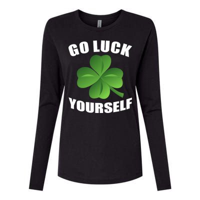 Go Luck Yourself Funny St. Patrick's Day Womens Cotton Relaxed Long Sleeve T-Shirt