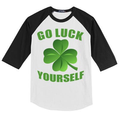 Go Luck Yourself Funny St. Patrick's Day Kids Colorblock Raglan Jersey
