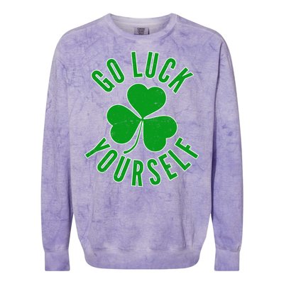 Go Luck Yourself Irish Clover Colorblast Crewneck Sweatshirt