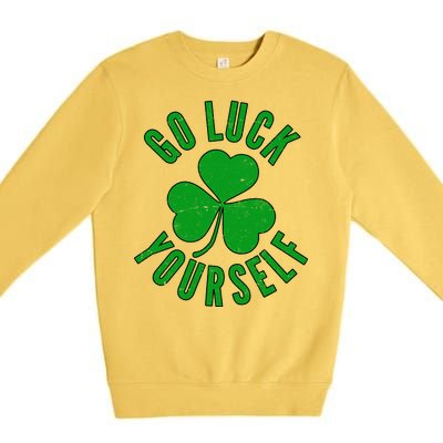 Go Luck Yourself Irish Clover Premium Crewneck Sweatshirt