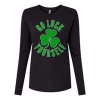 Go Luck Yourself Irish Clover Womens Cotton Relaxed Long Sleeve T-Shirt