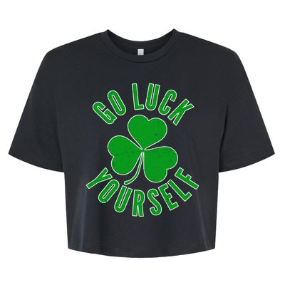 Go Luck Yourself Irish Clover Bella+Canvas Jersey Crop Tee