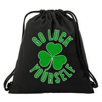 Go Luck Yourself Irish Clover Drawstring Bag