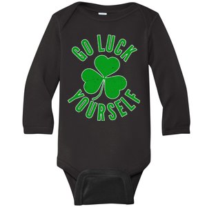 Go Luck Yourself Irish Clover Baby Long Sleeve Bodysuit