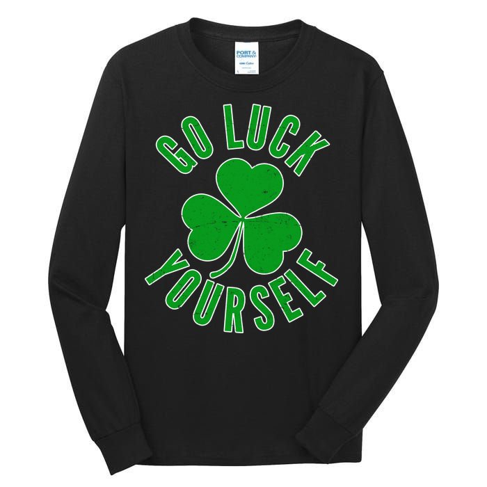 Go Luck Yourself Irish Clover Tall Long Sleeve T-Shirt