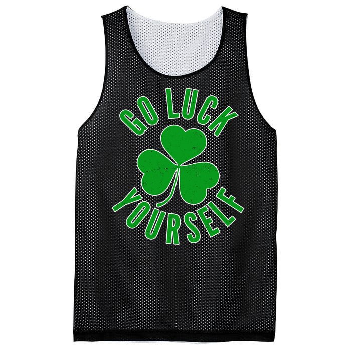 Go Luck Yourself Irish Clover Mesh Reversible Basketball Jersey Tank