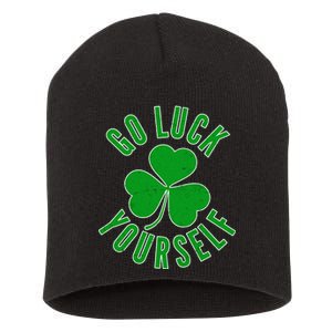 Go Luck Yourself Irish Clover Short Acrylic Beanie