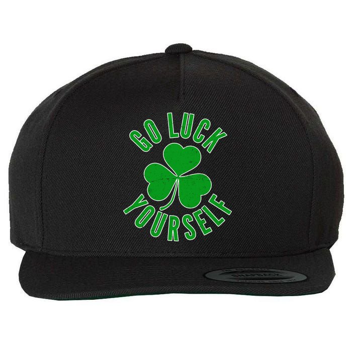 Go Luck Yourself Irish Clover Wool Snapback Cap