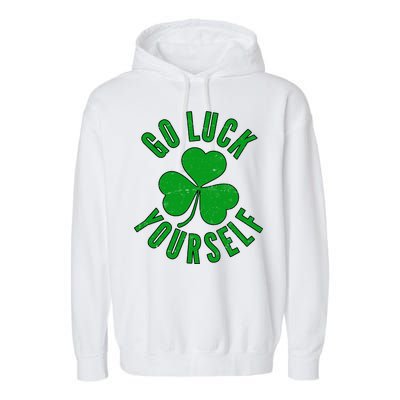 Go Luck Yourself Irish Clover Garment-Dyed Fleece Hoodie