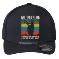 Go Outside Worst Case Scenario A Bear Kills You Flexfit Unipanel Trucker Cap