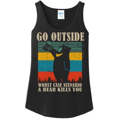 Go Outside Worst Case Scenario A Bear Kills You Ladies Essential Tank