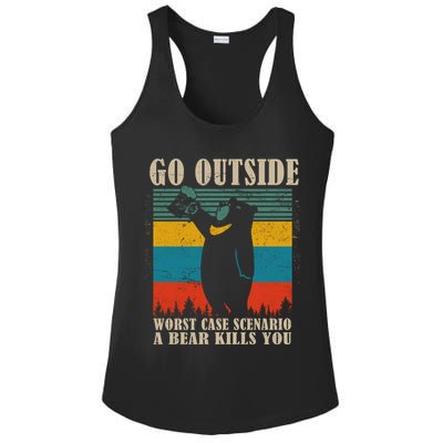 Go Outside Worst Case Scenario A Bear Kills You Ladies PosiCharge Competitor Racerback Tank