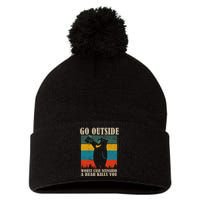 Go Outside Worst Case Scenario A Bear Kills You Pom Pom 12in Knit Beanie