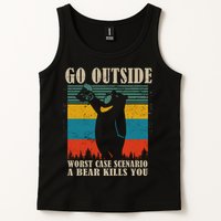 Go Outside Worst Case Scenario A Bear Kills You Tank Top