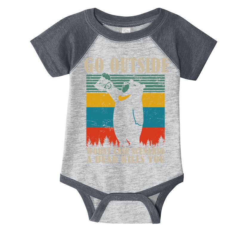 Go Outside Worst Case Scenario A Bear Kills You Infant Baby Jersey Bodysuit