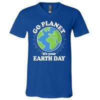 Go Planet It's Your Earth Day Celebrating Earth Day V-Neck T-Shirt