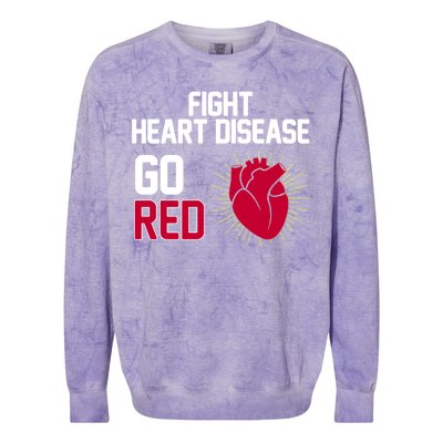 Go Red Fight Heart Health Awareness Colorblast Crewneck Sweatshirt